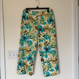 Floral Print Straight Leg Pants